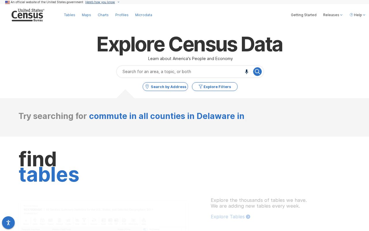 United States Census data portal used for Bradley place context